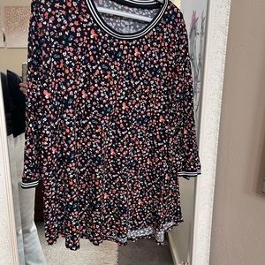 Floral ringer raglan tee